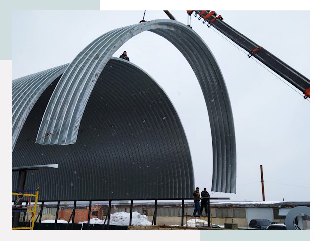 Полукруглые ангары в Рубцовске